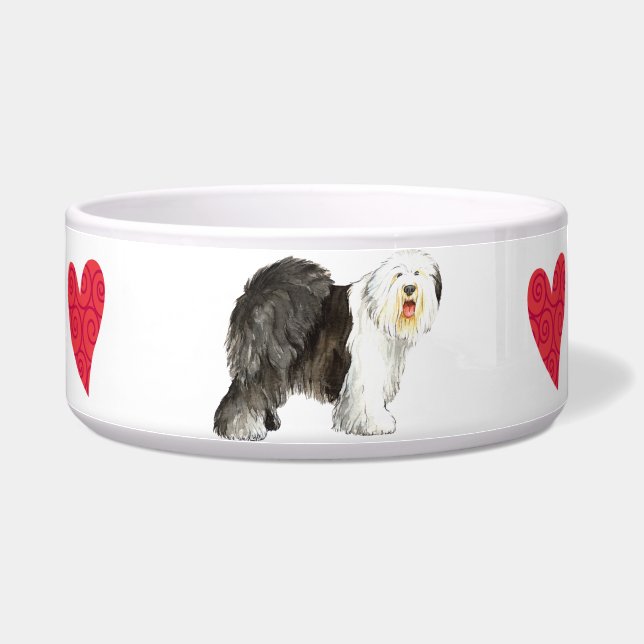 I Love my Old English Sheepdog Bowl (Right)