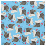 I Love my Old English Sheepdog Fabric