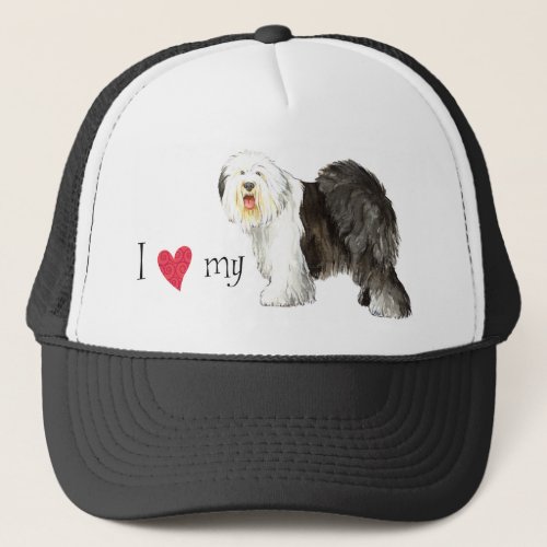 I Love my Old English Sheepdog Trucker Hat