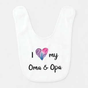 I Love My Oma and Opa Baby Bib