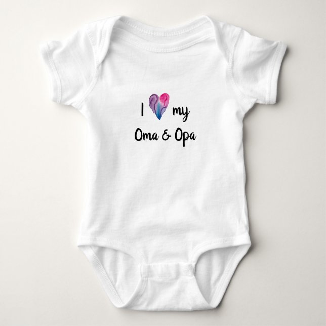 I Love My Oma and Opa Baby Bodysuit (Front)