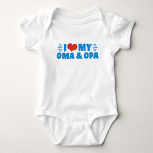 I Love My Oma And Opa Pacifier Baby Bodysuit