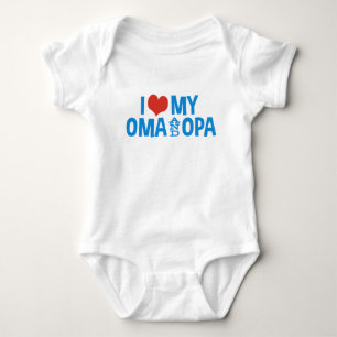 I Love My Oma And Opa Pacifier Baby Bodysuit