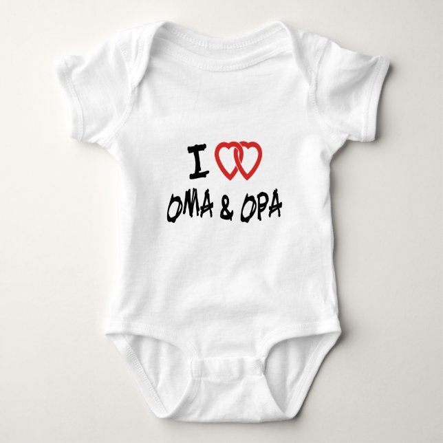 I Love My Oma & Opa T-Shirt Baby Bodysuit (Front)