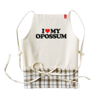 I LOVE MY OPOSSUM ZAZZLE HEART APRON