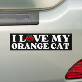 i love my Orange Cat   Bumper Sticker (On Car)