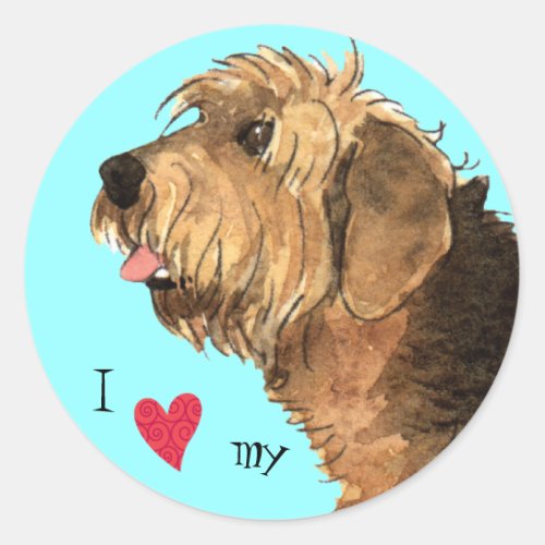 I Love my Otterhound Classic Round Sticker