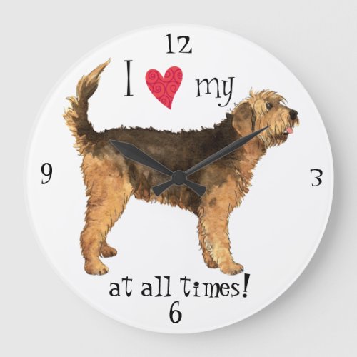 I Love my Otterhound Large Clock