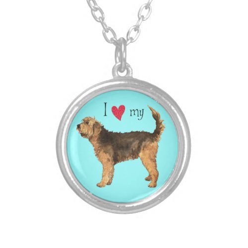 I Love my Otterhound Silver Plated Necklace