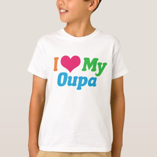 I Love My Oupa Grandson Kids T_Shirt