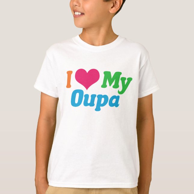 I Love My Oupa Grandson Kids T-Shirt (Front)