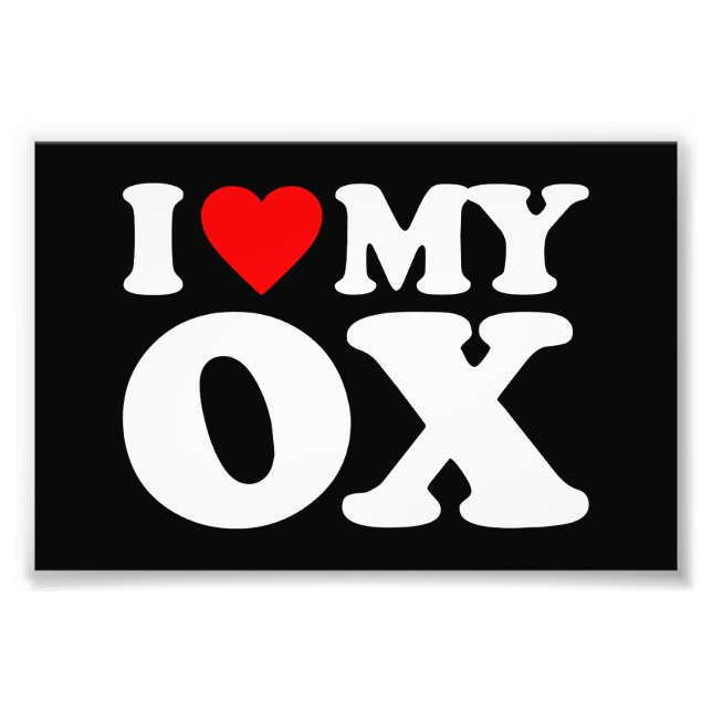 I LOVE MY OX PHOTO PRINT (Front)