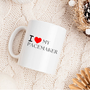 I Love My Pacemaker - Funny Recovery Gift Two-Tone Coffee Mug