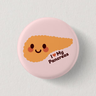 I Love My Pancreas – Cute Smiling Pancreas Button