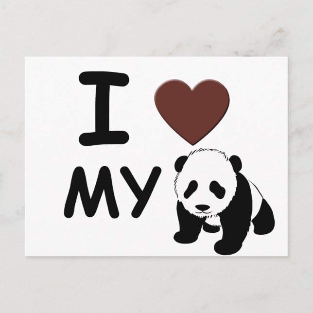 I LOVE MY PANDA BEAR POSTCARD (Front)