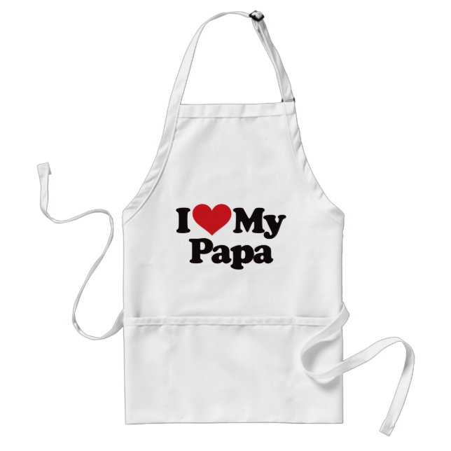 I Love My Papa Adult Apron (Front)