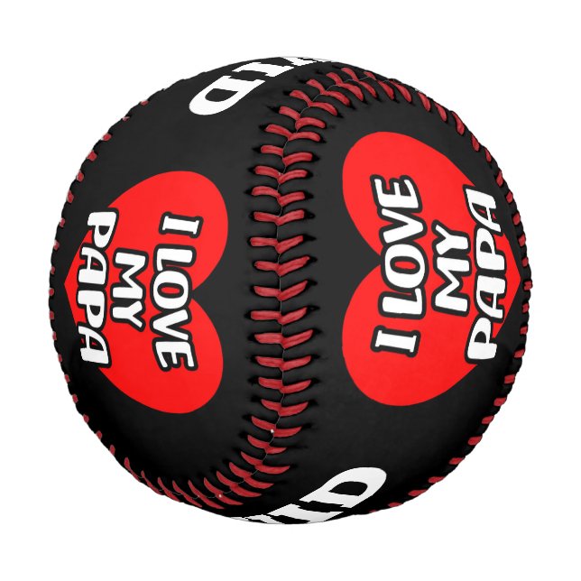 I Love My Papa Baseball (Angled)