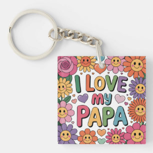 I love my papa keychain