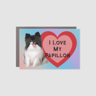 I Love My Papillon Car Magnet