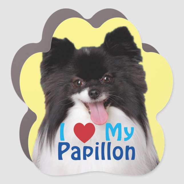 I Love My Papillon Car Magnet (Front)
