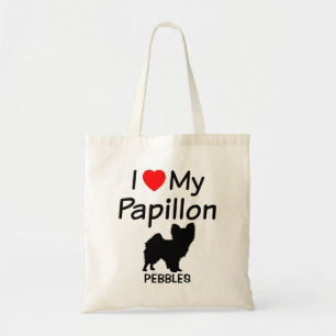 I Love My Papillon Dog Bag