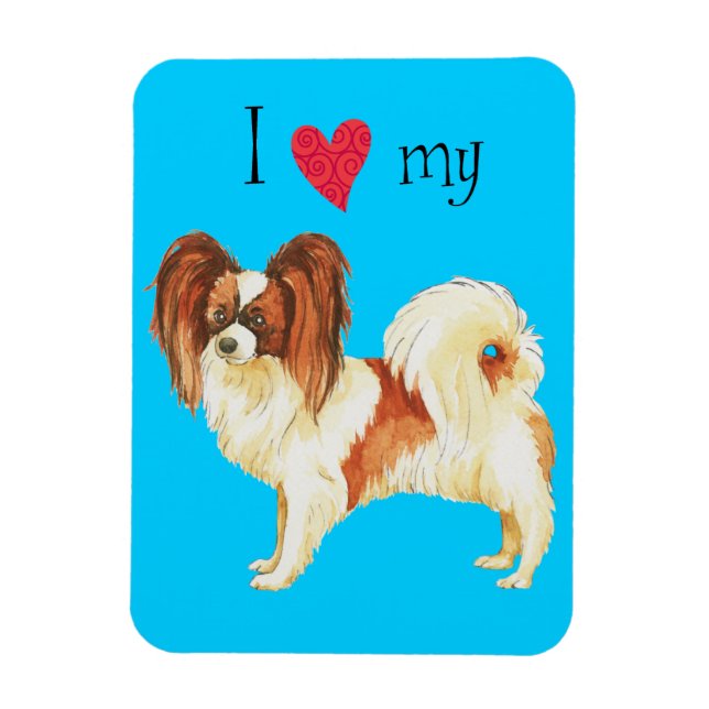 I Love my Papillon Magnet (Vertical)