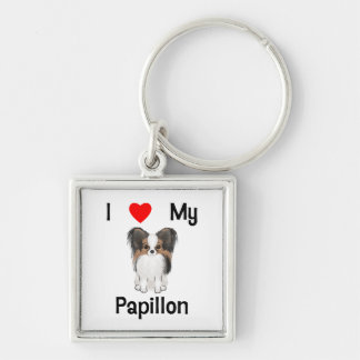 I Love My Papillon (picture) Keychain