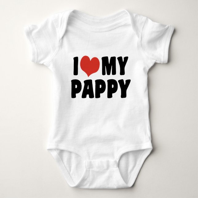 I Love My Pappy Baby Bodysuit (Front)