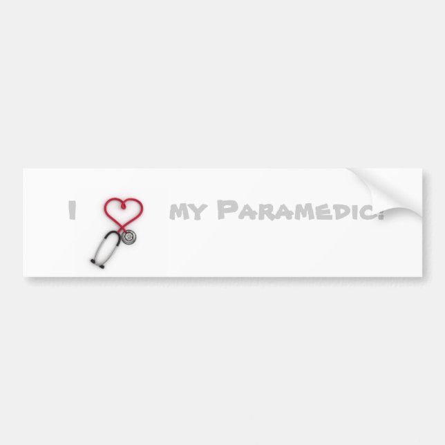 I love my paramedic bumper sticker (Front)