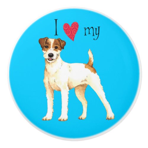 I Love my Parson Russell Terrier Ceramic Knob