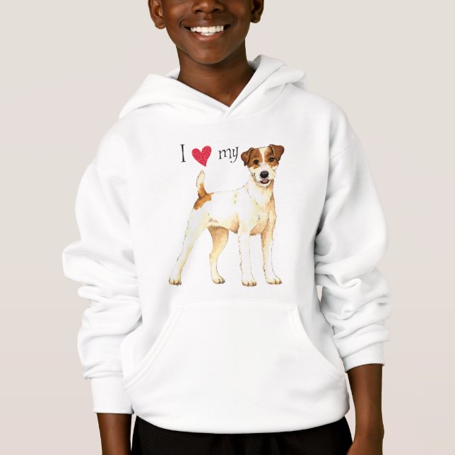 I Love my Parson Russell Terrier Hoodie (Front)