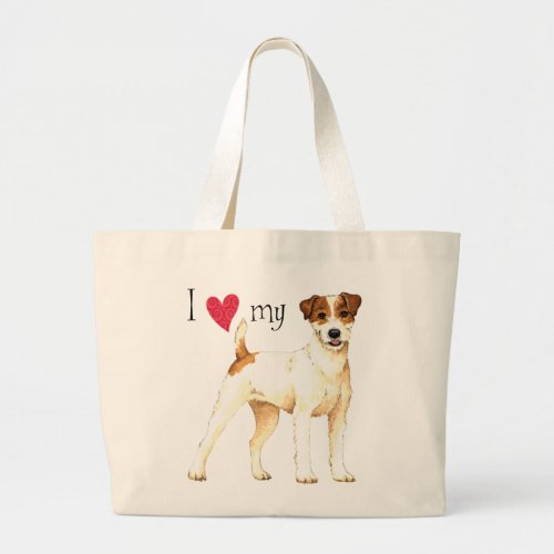 I Love my Parson Russell Terrier Large Tote Bag