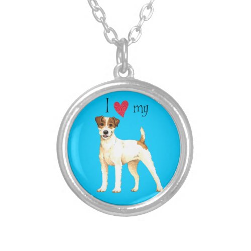 I Love my Parson Russell Terrier Silver Plated Necklace