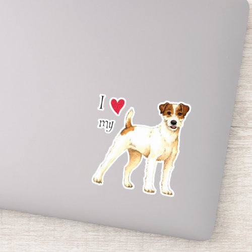 I Love my Parson Russell Terrier Vinyl Sticker