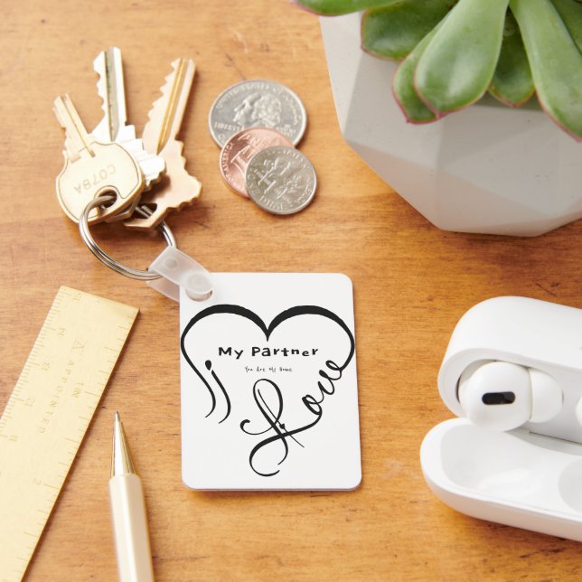 I Love My Partner - You Are My Home Throw Pillow Keychain (Desk)