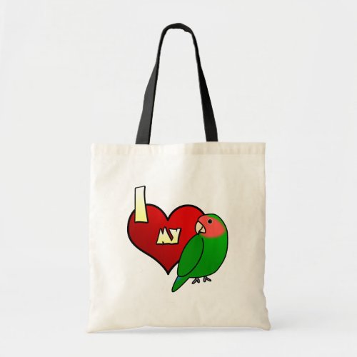 I Love my Peachfaced Lovebird Tote Bag