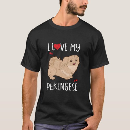 I love my pekingese  dog breed  T_Shirt