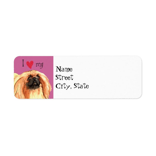 I Love my Pekingese Label (Front)