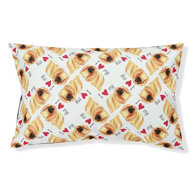 I Love my Pekingese Pet Bed (Front)