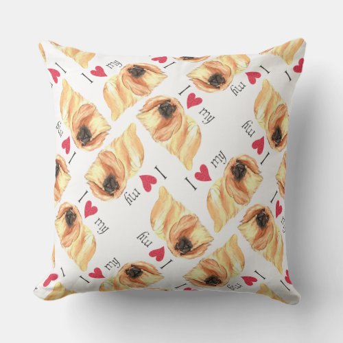 I Love my Pekingese Throw Pillow