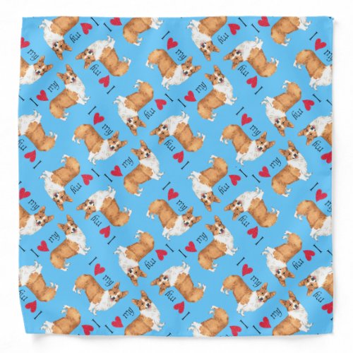 I Love my Pembroke Welsh Corgi Bandana