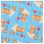 I Love my Pembroke Welsh Corgi Fabric