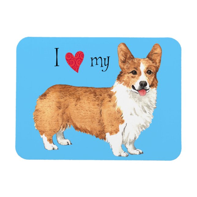 I Love my Pembroke Welsh Corgi Magnet (Horizontal)