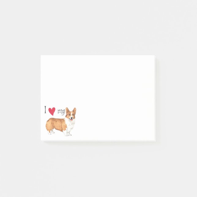 I Love my Pembroke Welsh Corgi Post-it Notes (Front)