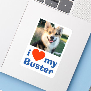 I Love My Pet Animal with Name Sticker