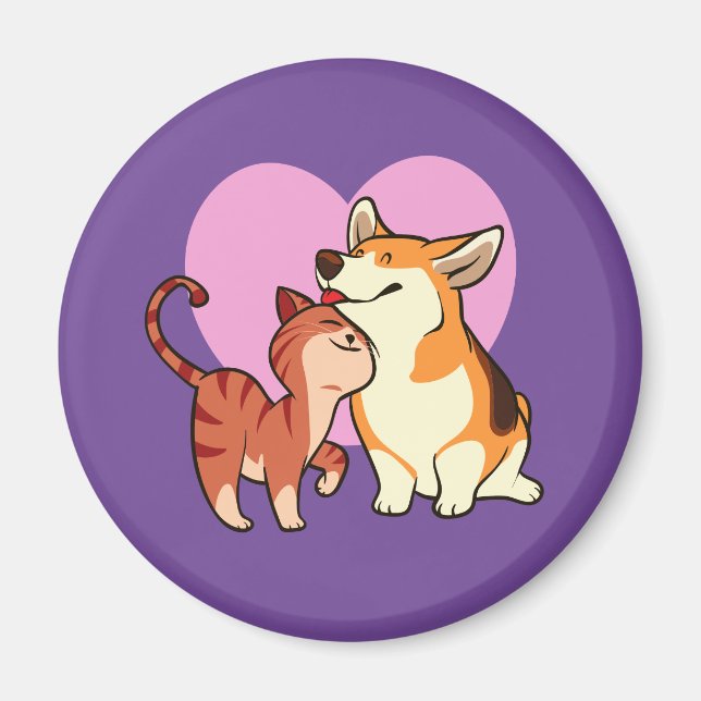 I Love My Pet | Cat and Dog Lover Magnet (Front)
