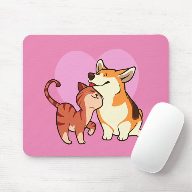 I Love My Pet | Cat and Dog Lover Mouse Pad (With Mouse)