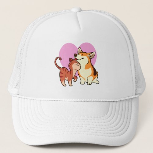 I Love My Pet  Cat and Dog Lover Trucker Hat