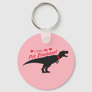 I Love My Pet Dinosaur Keychain