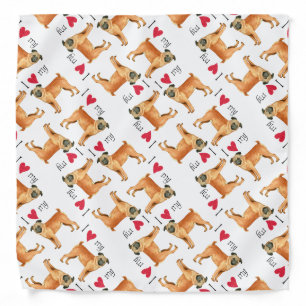 I Love my Petit Brabancon Bandana